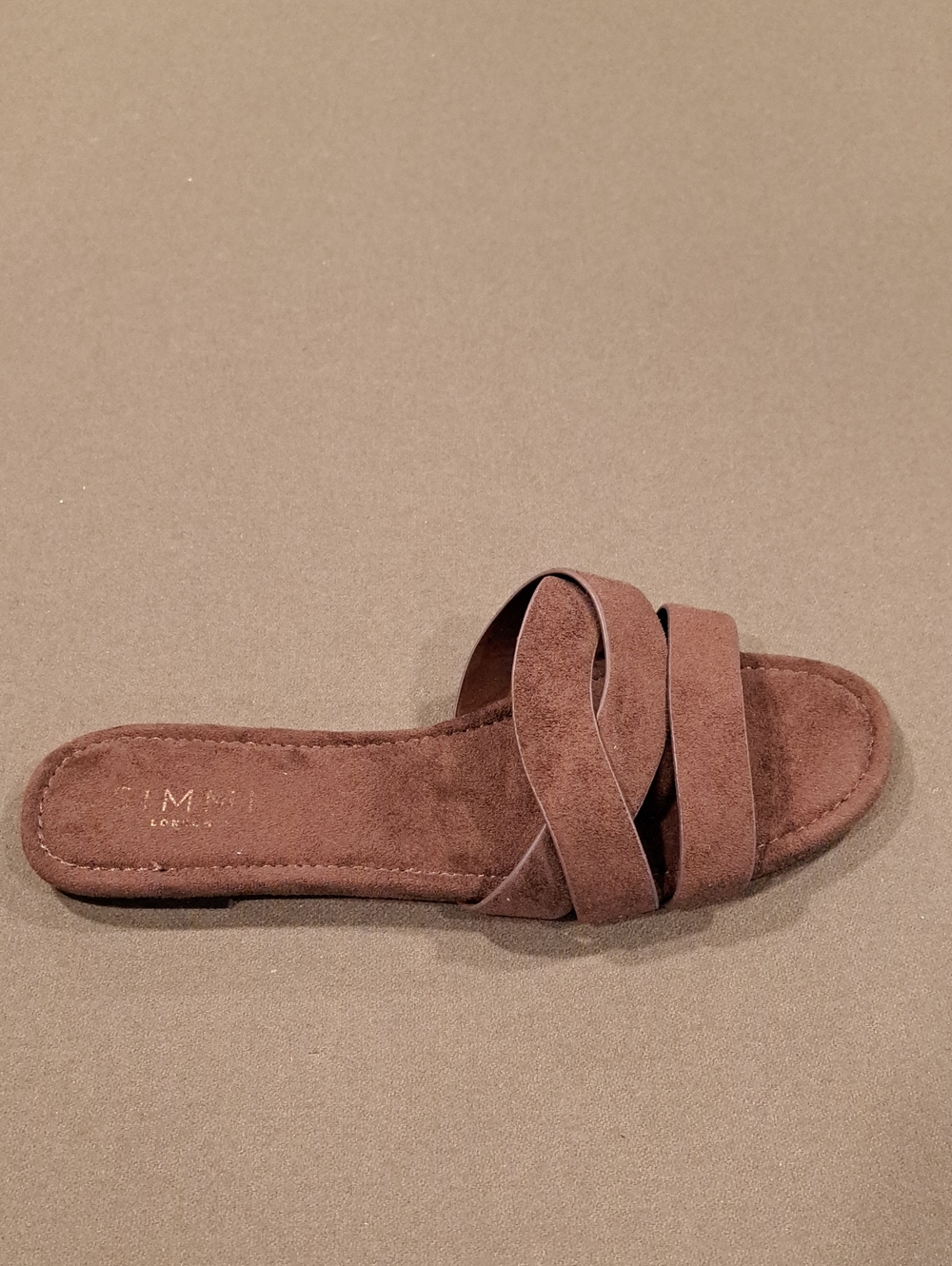 Simmi London Jade Brown Faux Suede Crossover Flats Sandals - Size: 10 - Picture 2 of 10